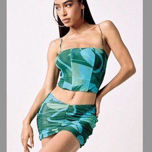 BNWOT tiger mist corset mini skirt set